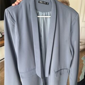 Elegant Blue Shawl Collar Blazer
